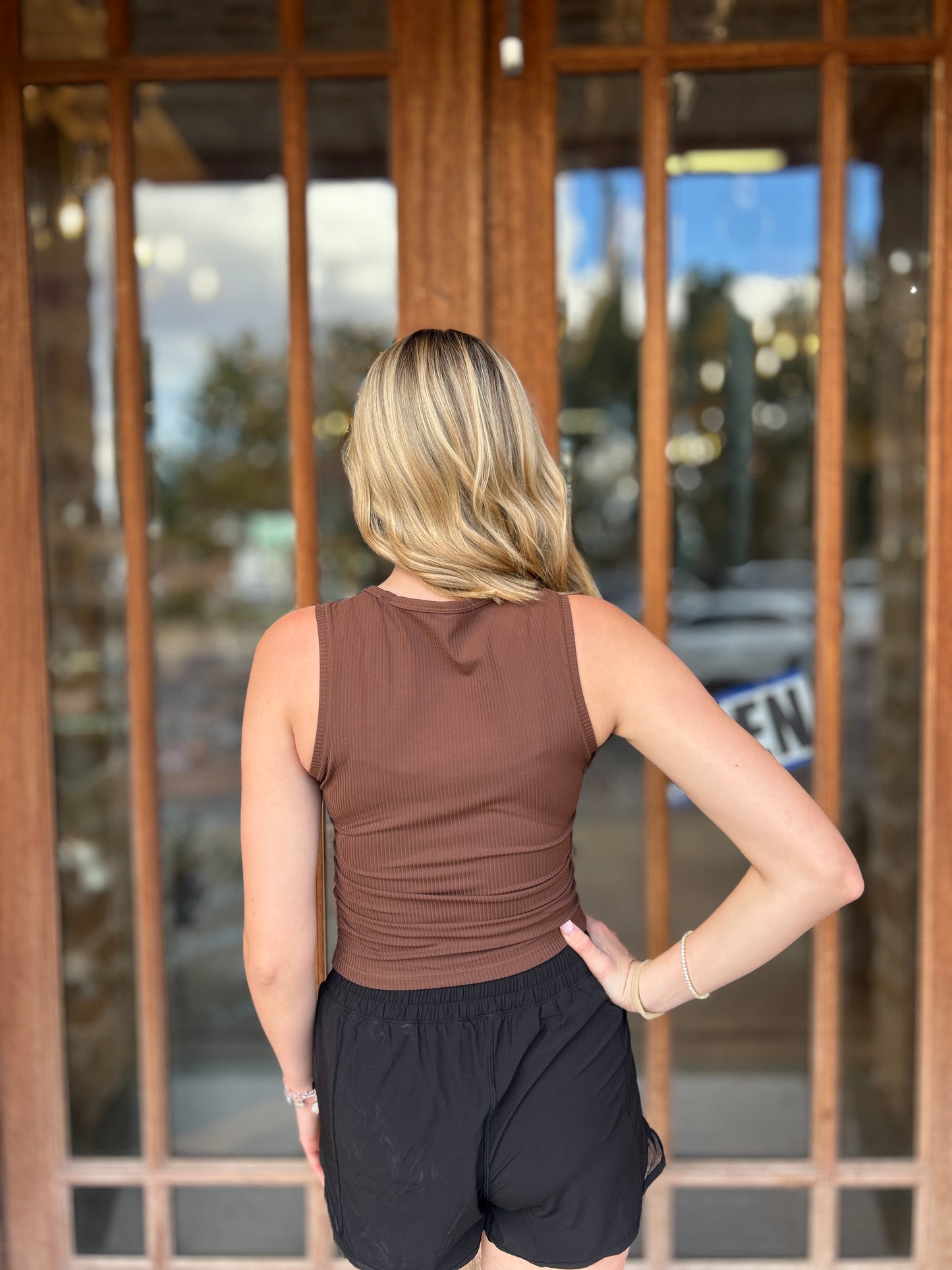 Athleisure | Tank Top Chestnut Callista Everyday Active Ribbed