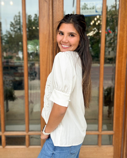 Blouse - Off White Elegance