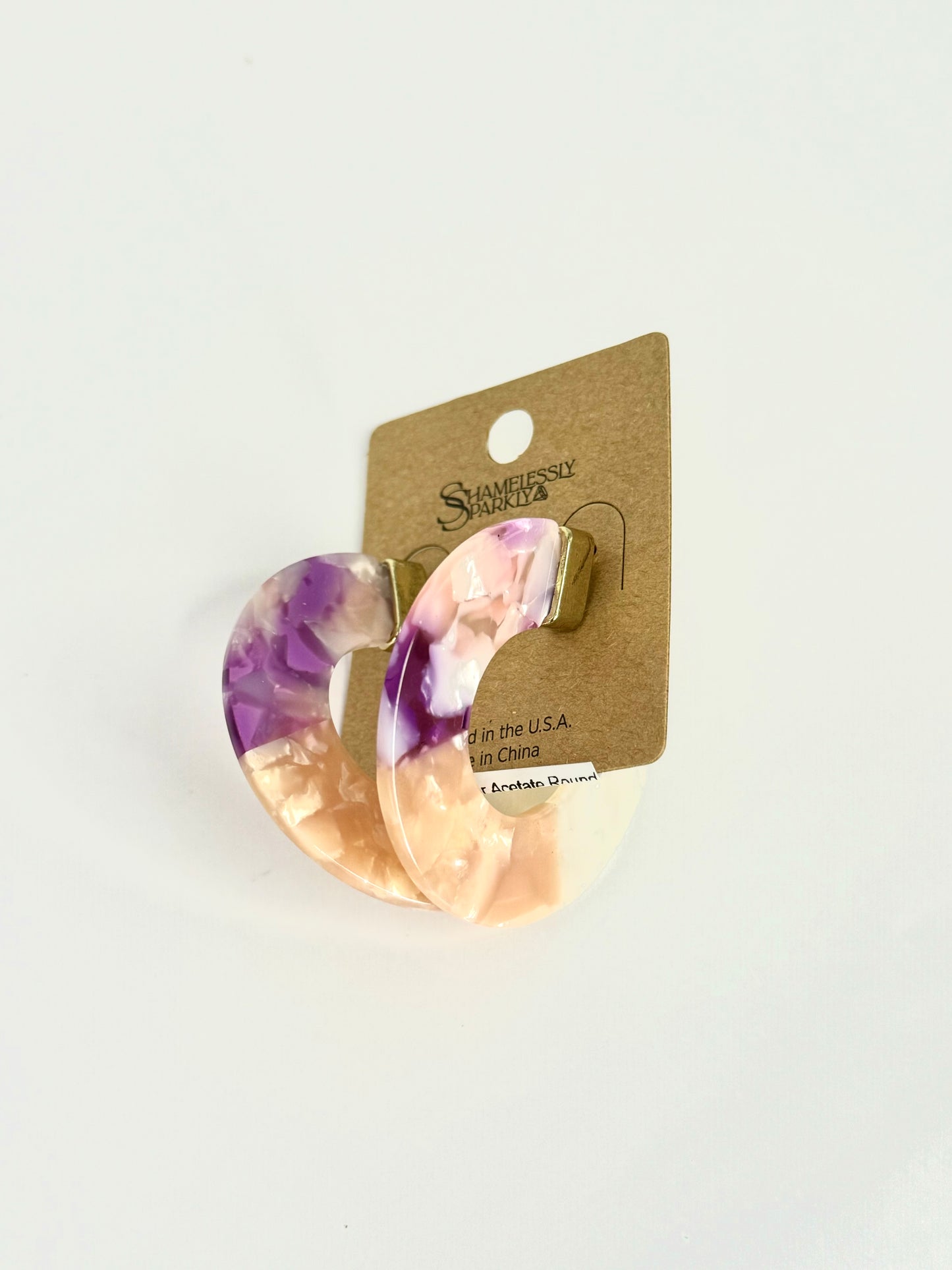 Jewelry | Earrings Multi-Color Acetate Round Hoop