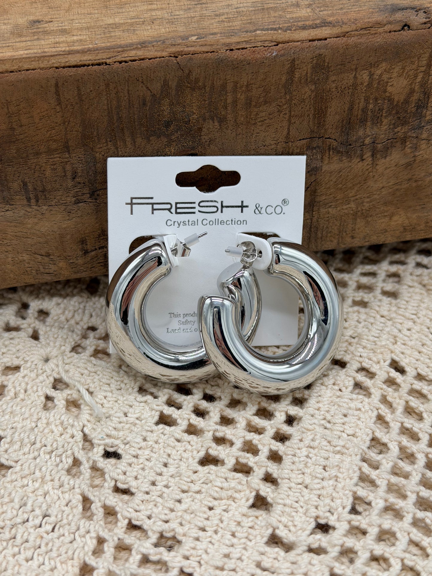 Jewelry | Earrings Silver Modern Thick Open Hoop