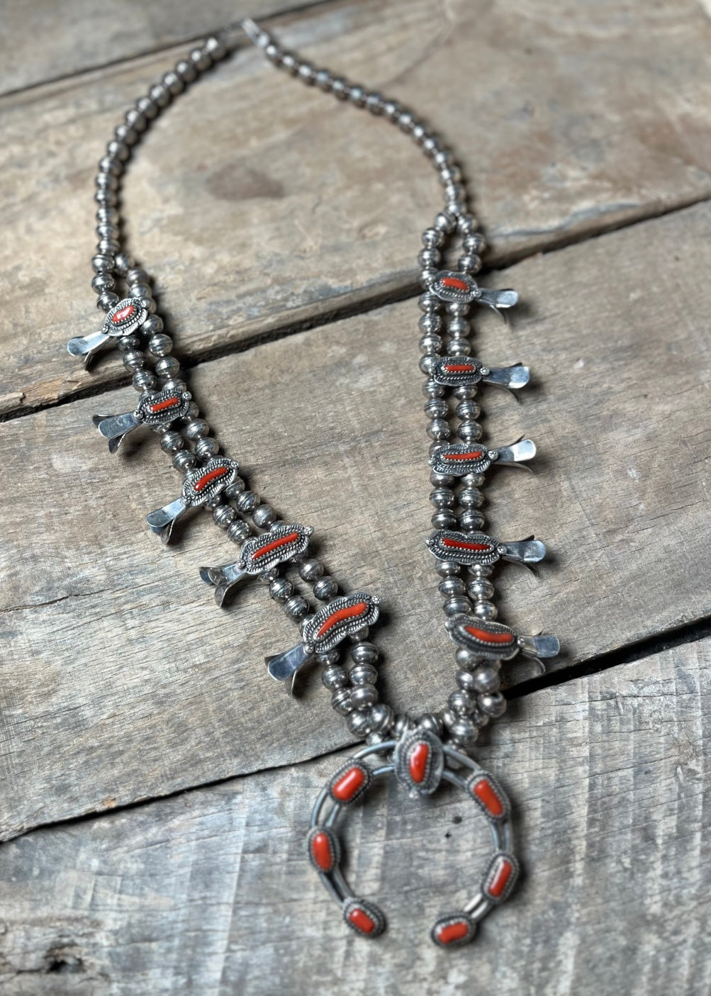 Authentic Turquoise | 25 In Red Coral Squash Blossom