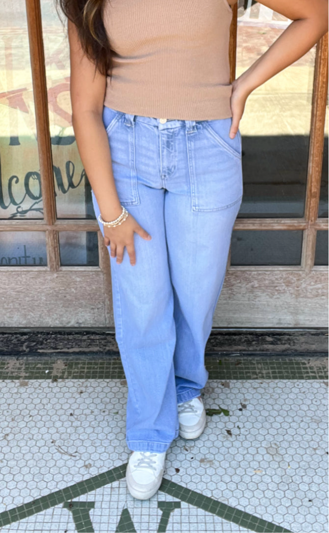 Bottoms | KanCan Jeans Light High Rise Wide Leg