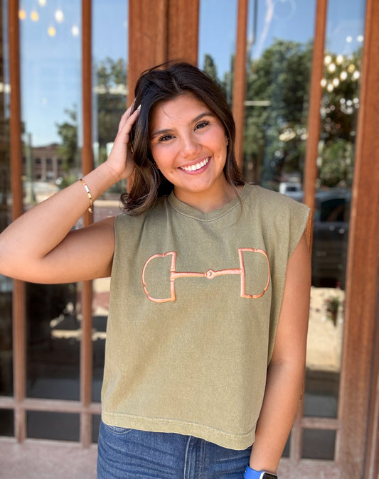 Tops | Tee Bit Green Muscle Tank