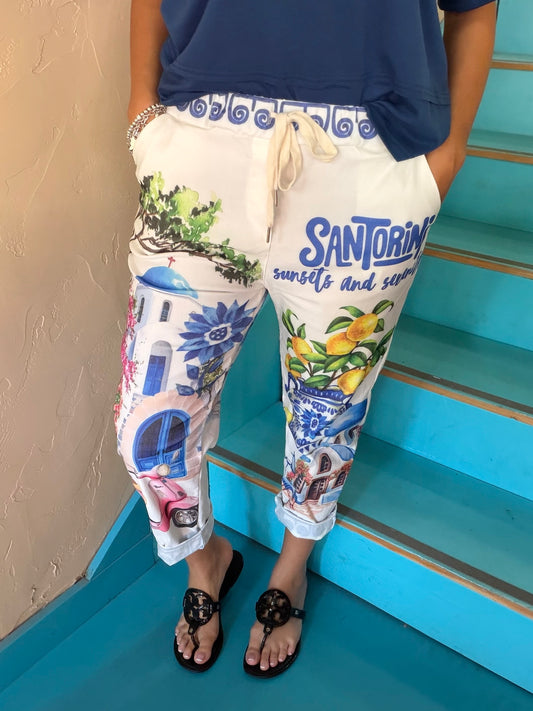 Pants - Santorini Print