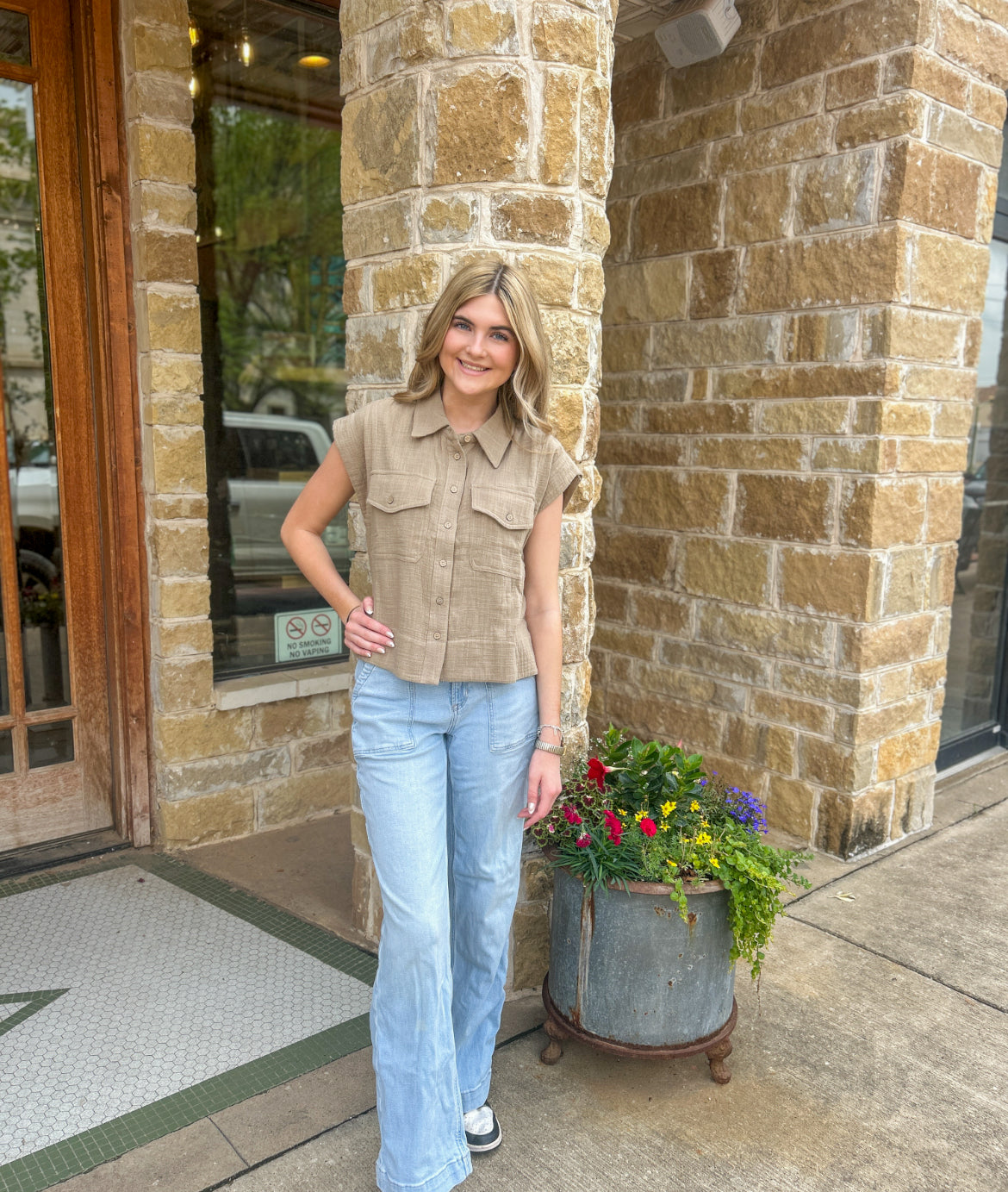 Cotton Gauze Button Down Shirt