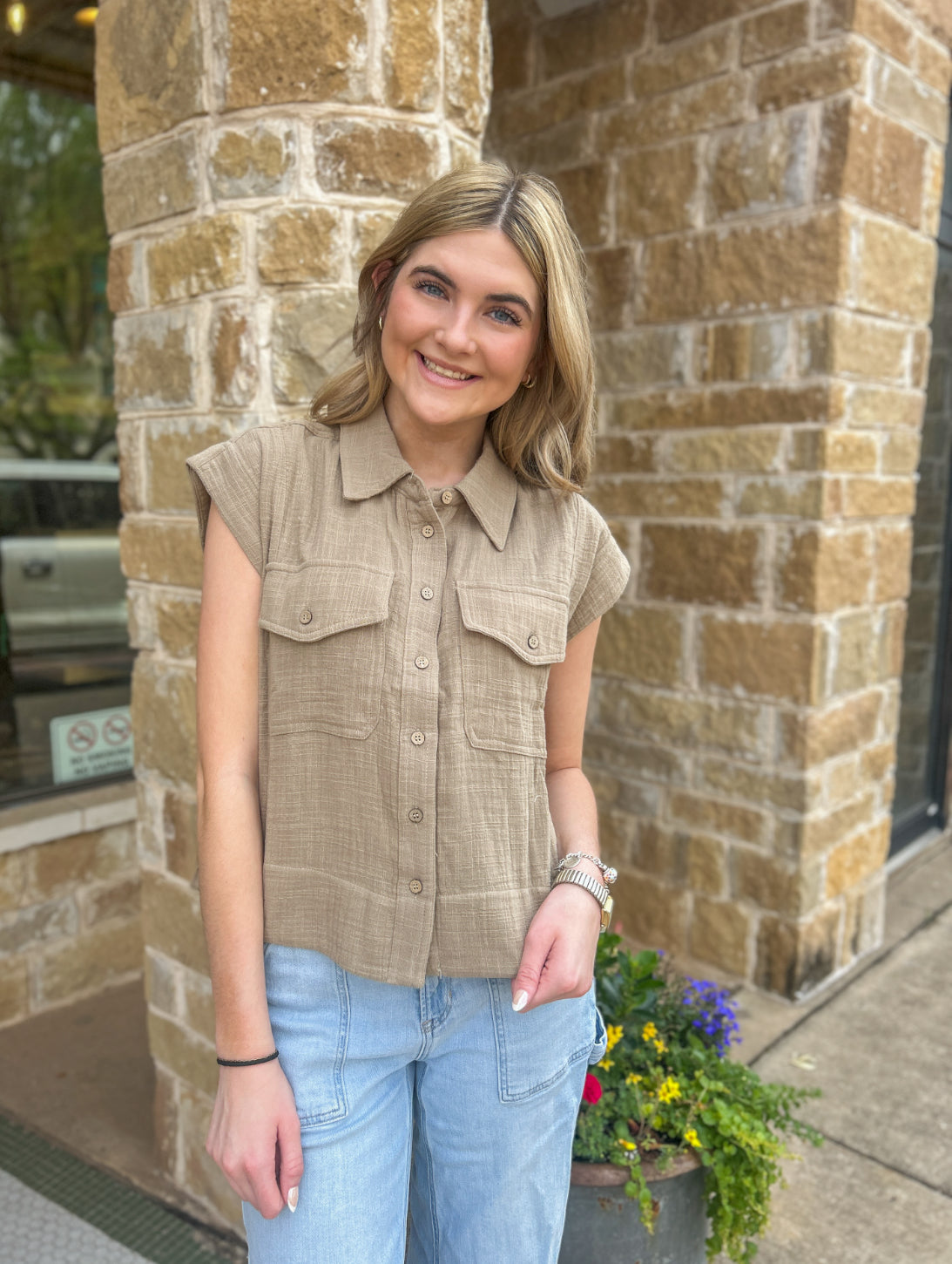 Cotton Gauze Button Down Shirt