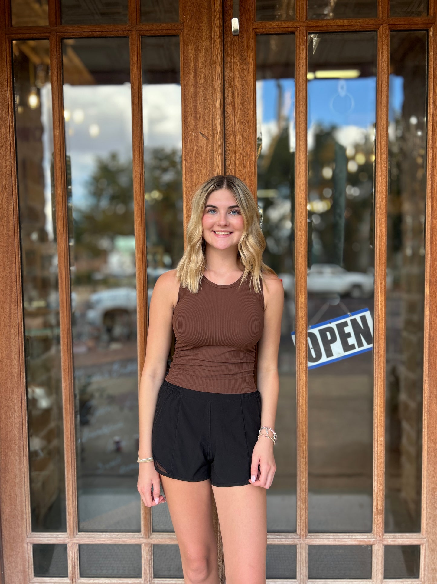 Athleisure | Tank Top Chestnut Callista Everyday Active Ribbed