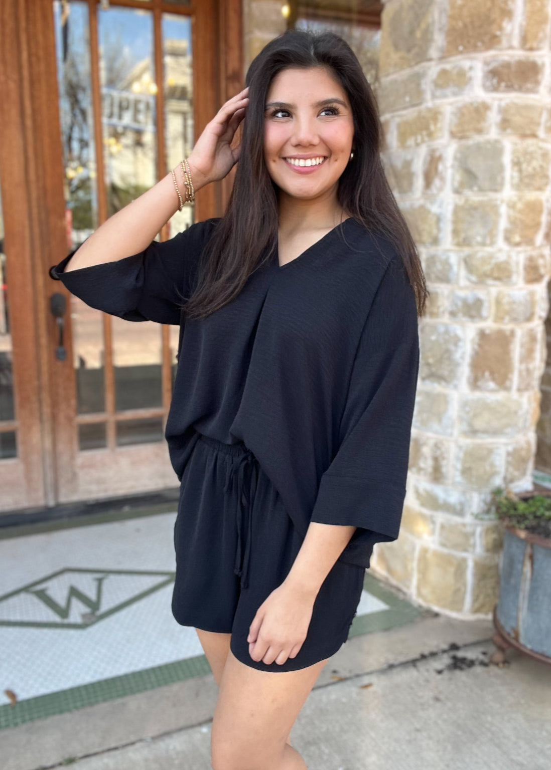 Jodifl V Neck Top W Shorts Set