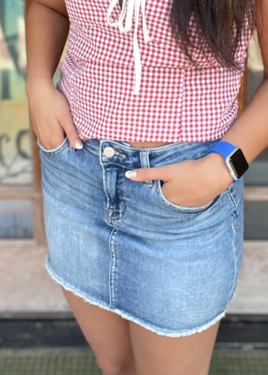 Bottoms | Mica Denim Skirt Sincerity Mid Rise