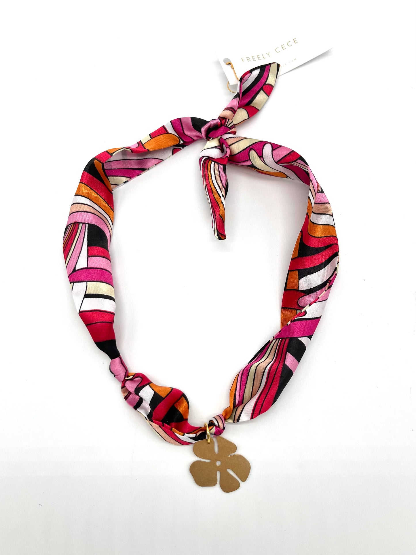 Jewelry | Necklace Scarf Bandana Gold Flower Charm