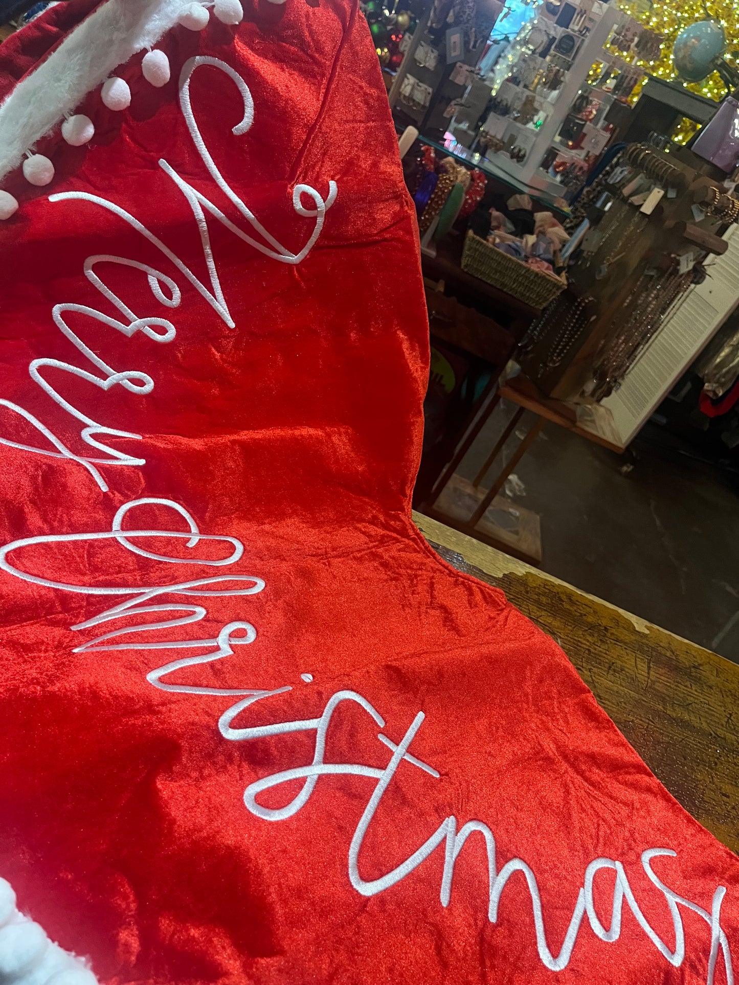 Holiday | Fabric Christmas Pom Pom Tree Skirt