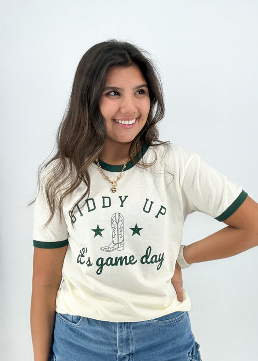 Tops | Tee Green Giddy Up, Its Gameday