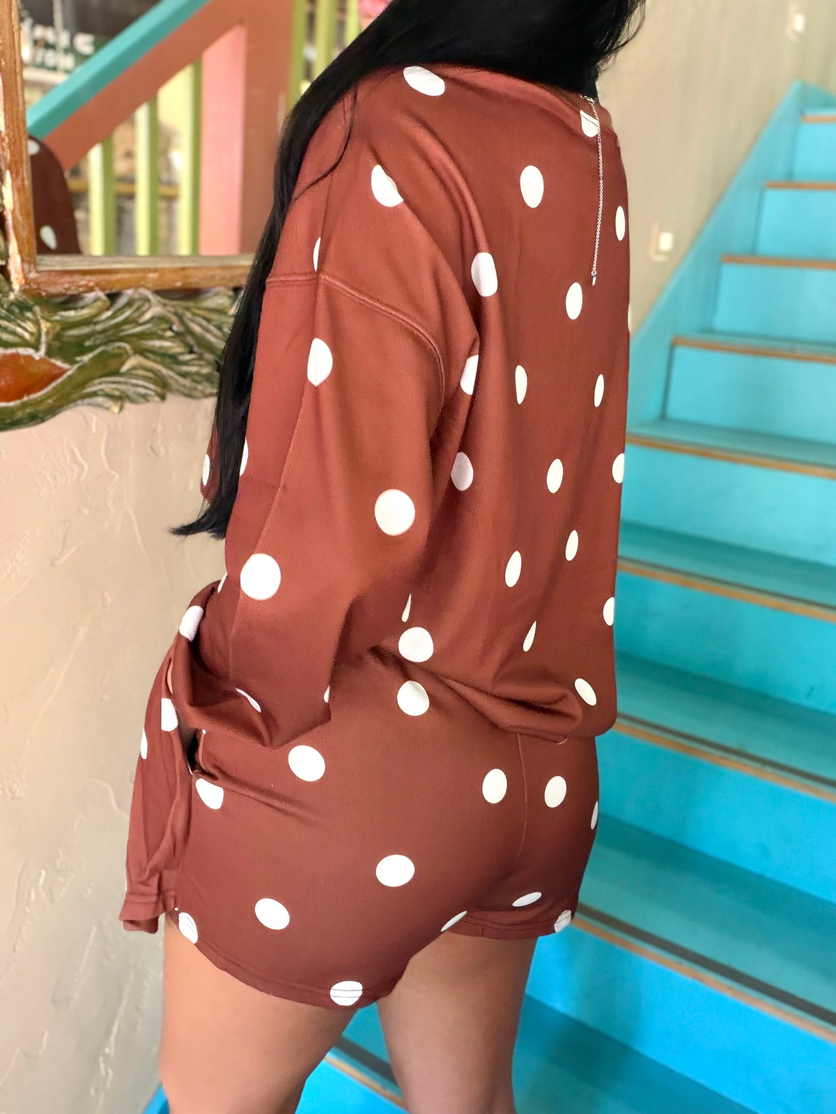 Set - Brown Polka Dot Skort