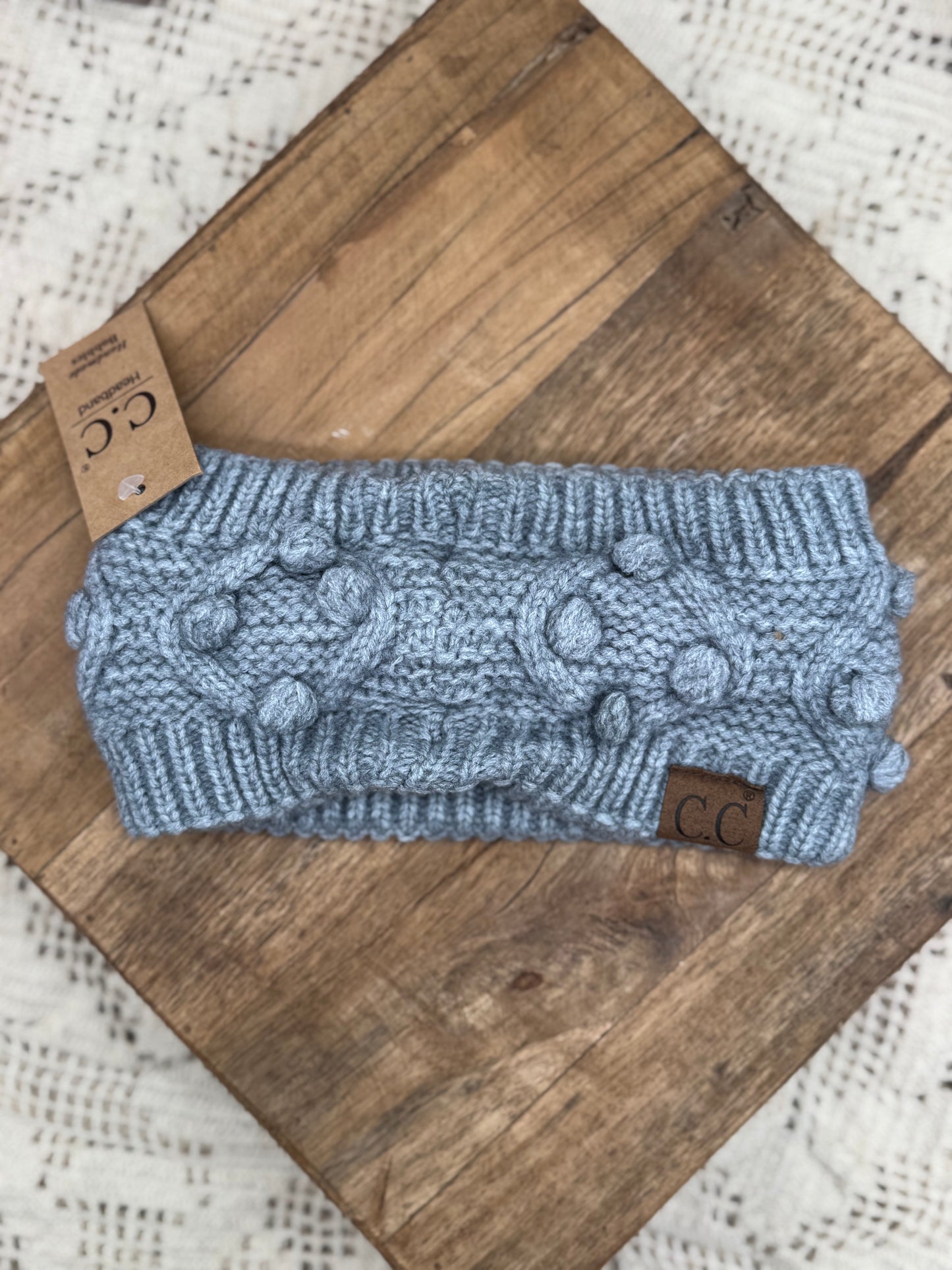 Accessories | C.C Knit Bobble Headband Grey