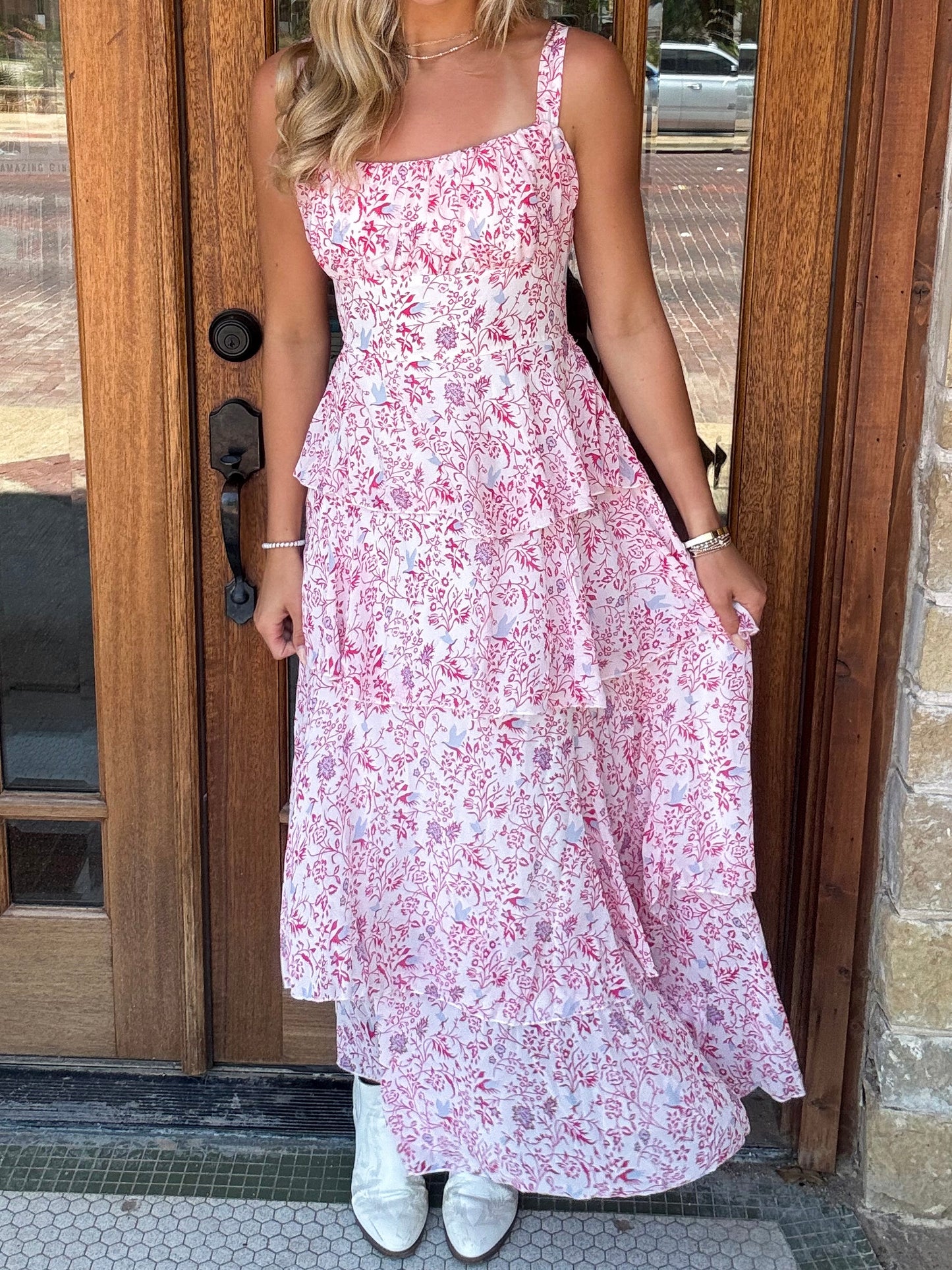 Dress - Pink Floral Maxi