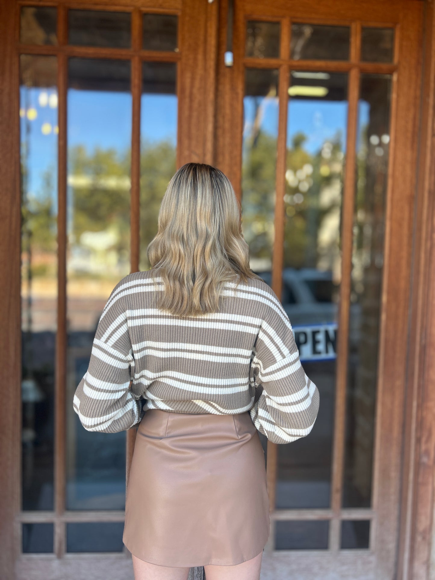 Bottoms | THML Skirt Leather Beige
