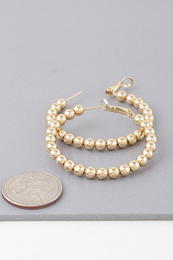Jewelry | Earrings Gold Shiny Beaded Hoops