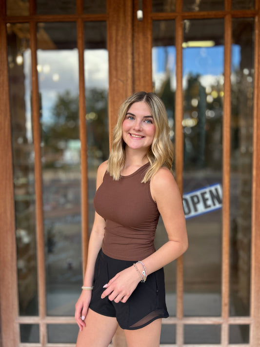 Athleisure | Tank Top Chestnut Callista Everyday Active Ribbed