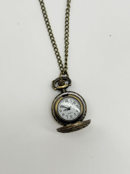 Jewelry | Necklace Pocket Watch Gold Butterfly Design