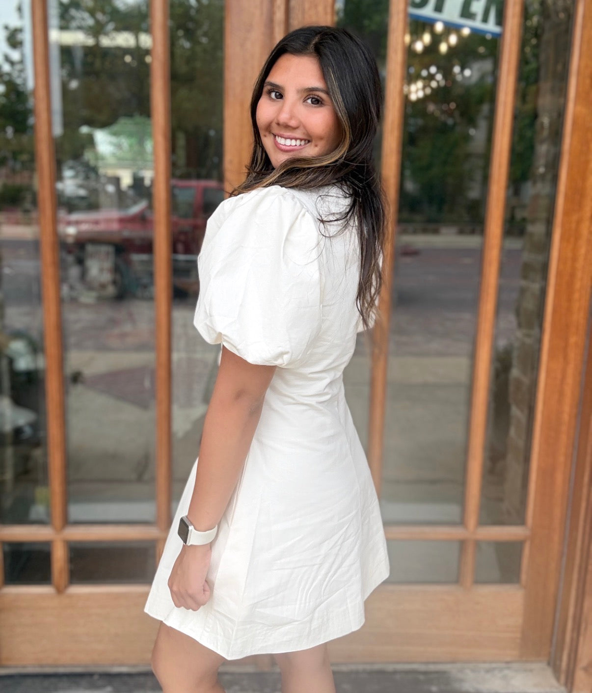 Dress - Puff Sleeve Button Down