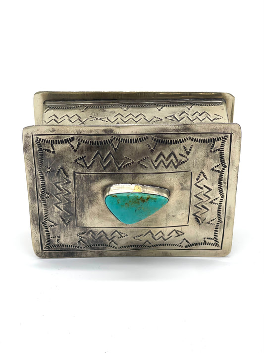 Jewelry Storage | Small Stamped Box W/Turquoise