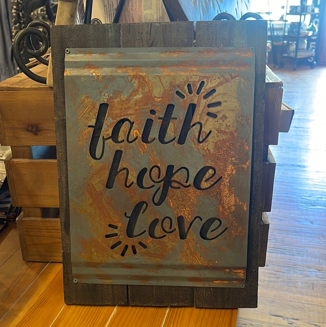 Signs | Faith Hope Love Decor Sign