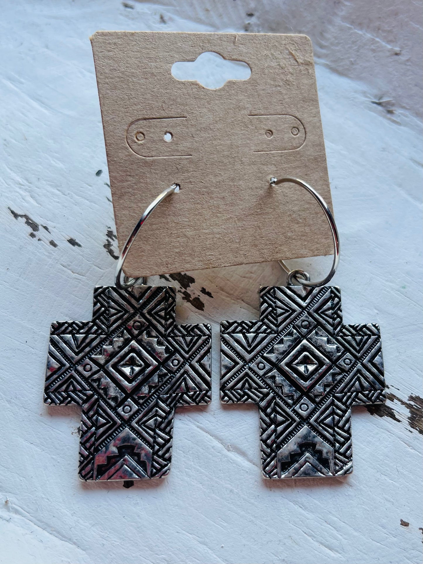 Earrings | Hoop Earrings with Silver Metal Charm