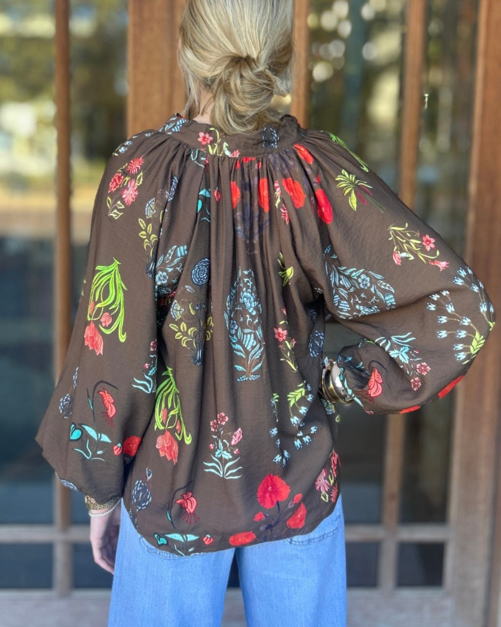 Tops | Blouse Brown Mix