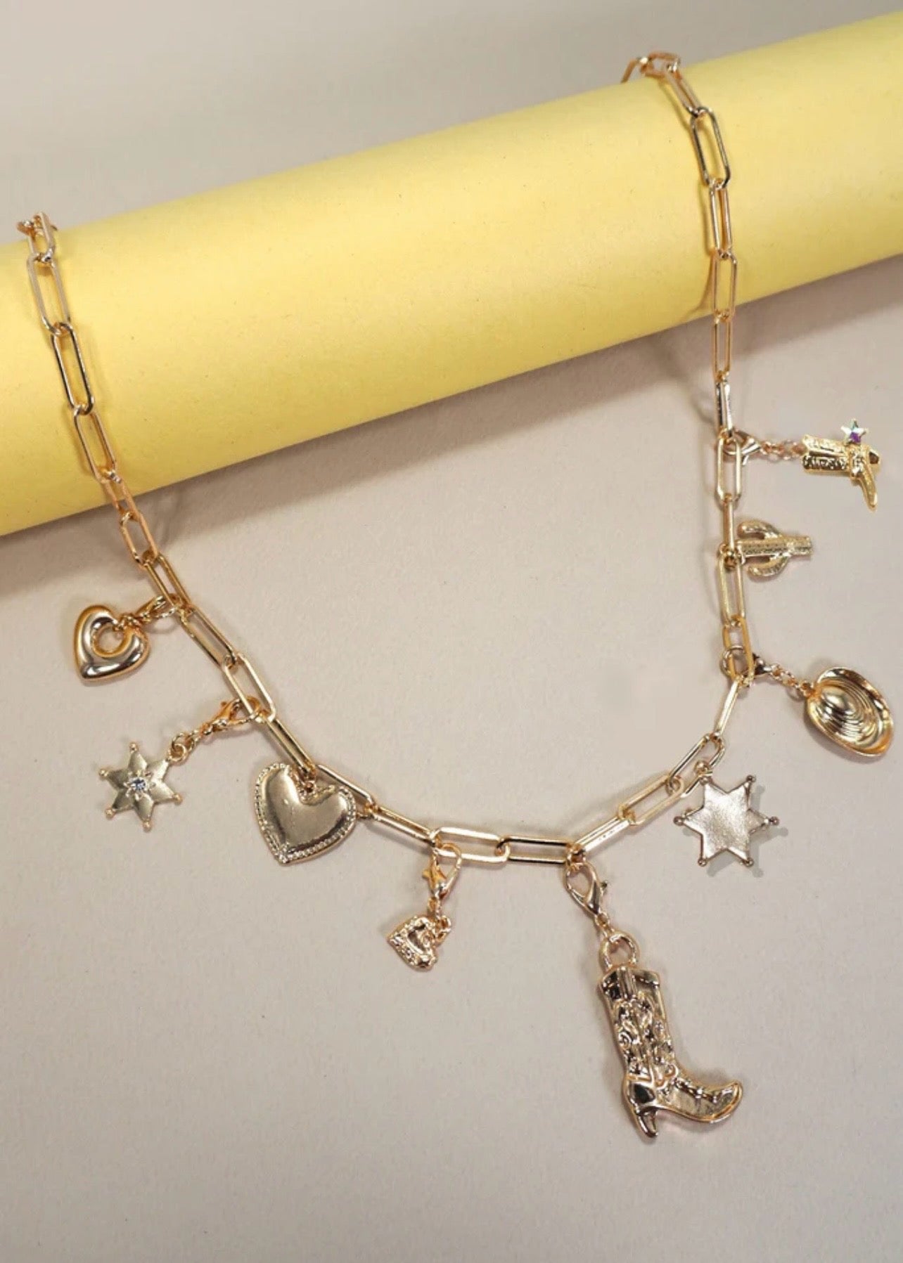 Necklace | Interchangeable Western Boot Hat Charm Necklace