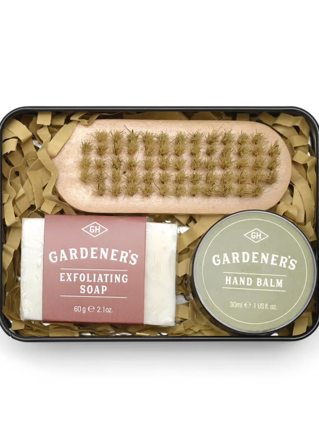 Gift | Gentlemen's Handcare Kit Tin Gift Set: Nail Brush, Soap, and Balm