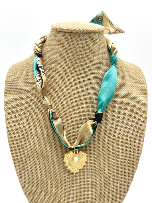 Jewelry | Necklace Scarf Bandana Opal Heart Charm