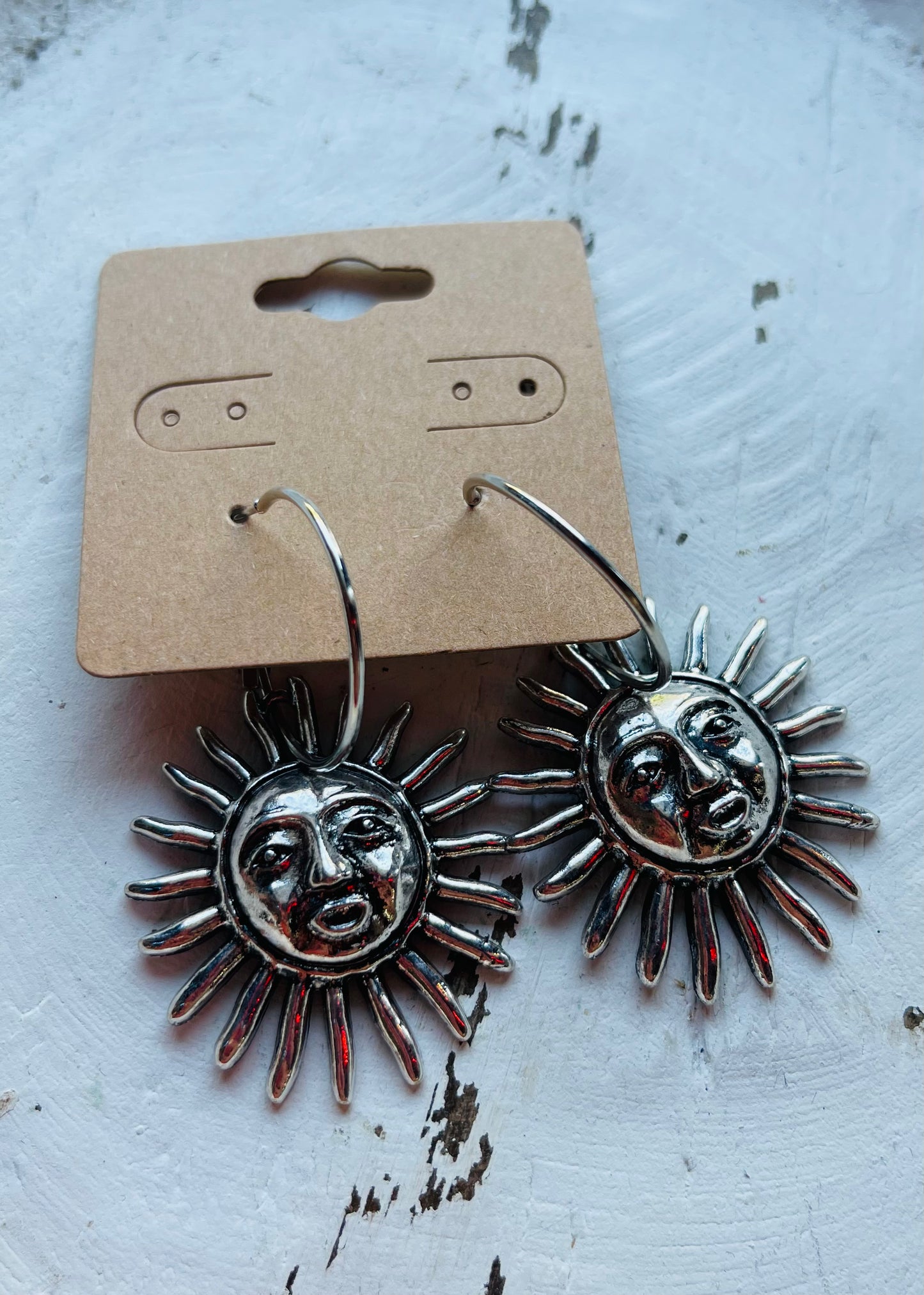 Earrings | Hoop Earrings with Silver Metal Charm