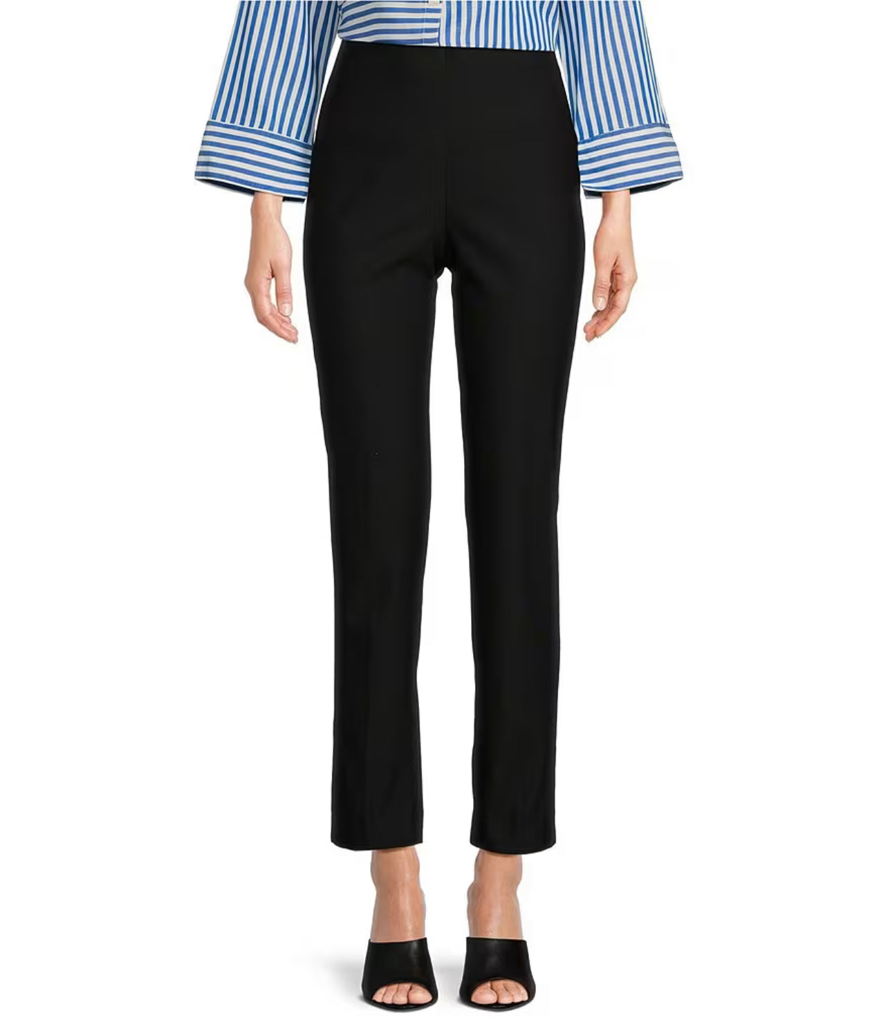 Bottoms | Slimsation Black Thin Her Pull On No Waist Crop Pants