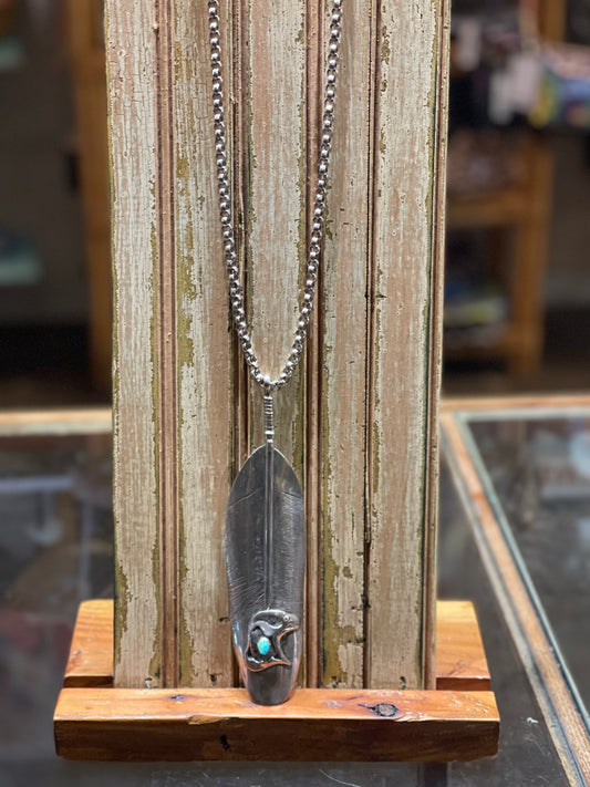 Turquoise | Large Navajo Turquoise/Silver MiamArt Necklace