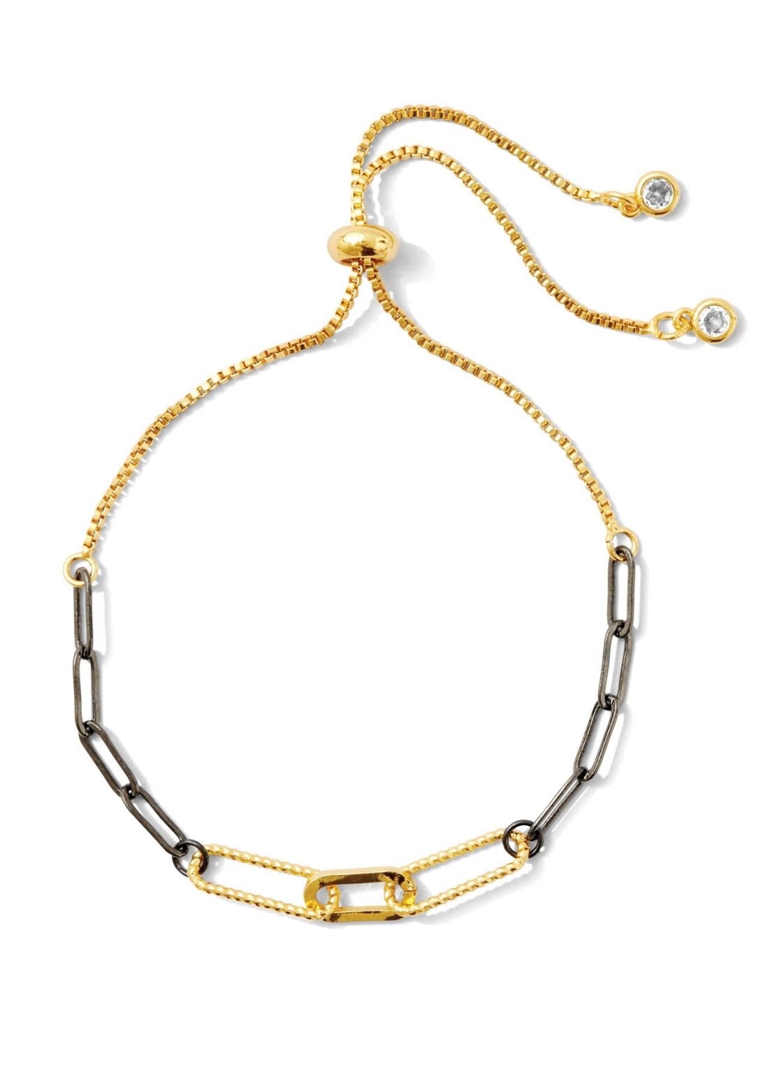 Bracelet | PaperClip Gunmetal Bolo Slide Close