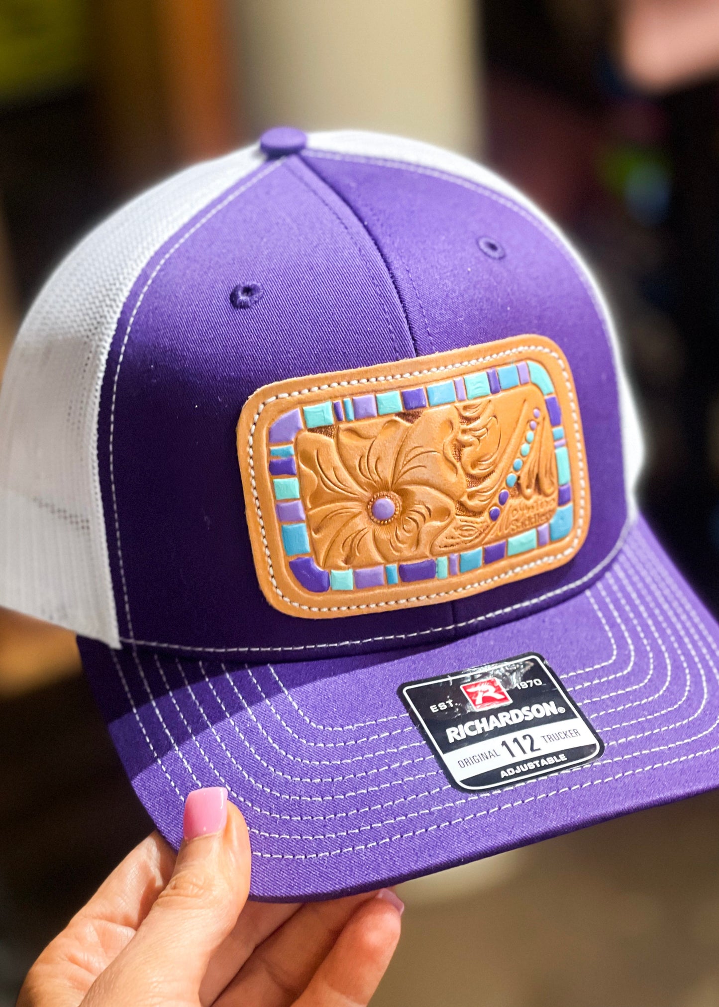McIntire Saddlery | Cap Purple w/ Purple & Turquoise