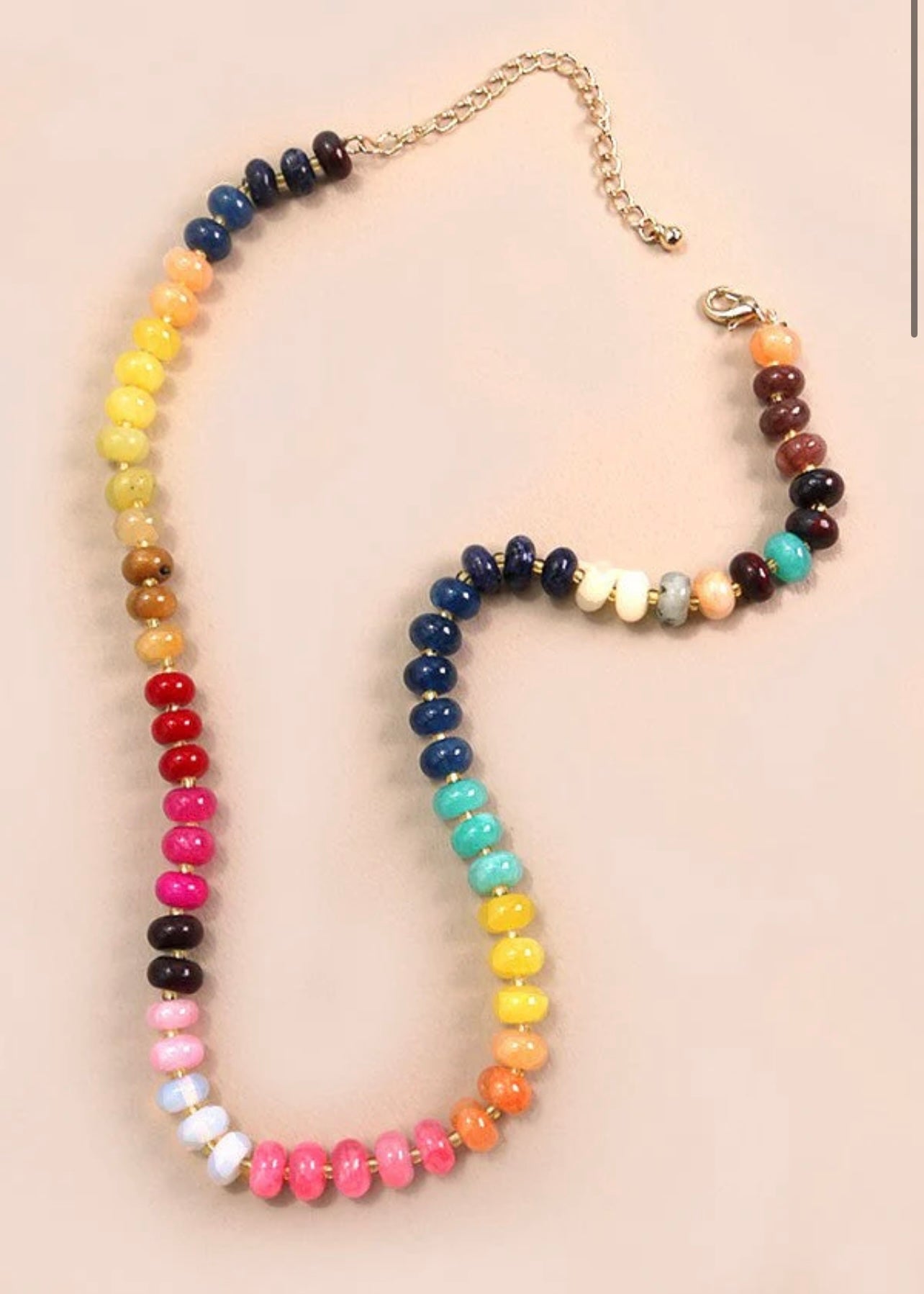 Necklace | Natural Agate Glass Bead Necklace