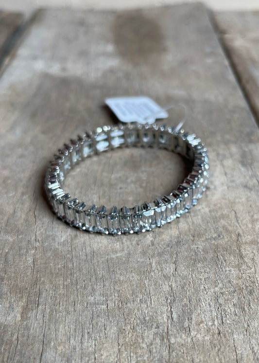 Jewelry | Bracelet Silver Baguette Stretch