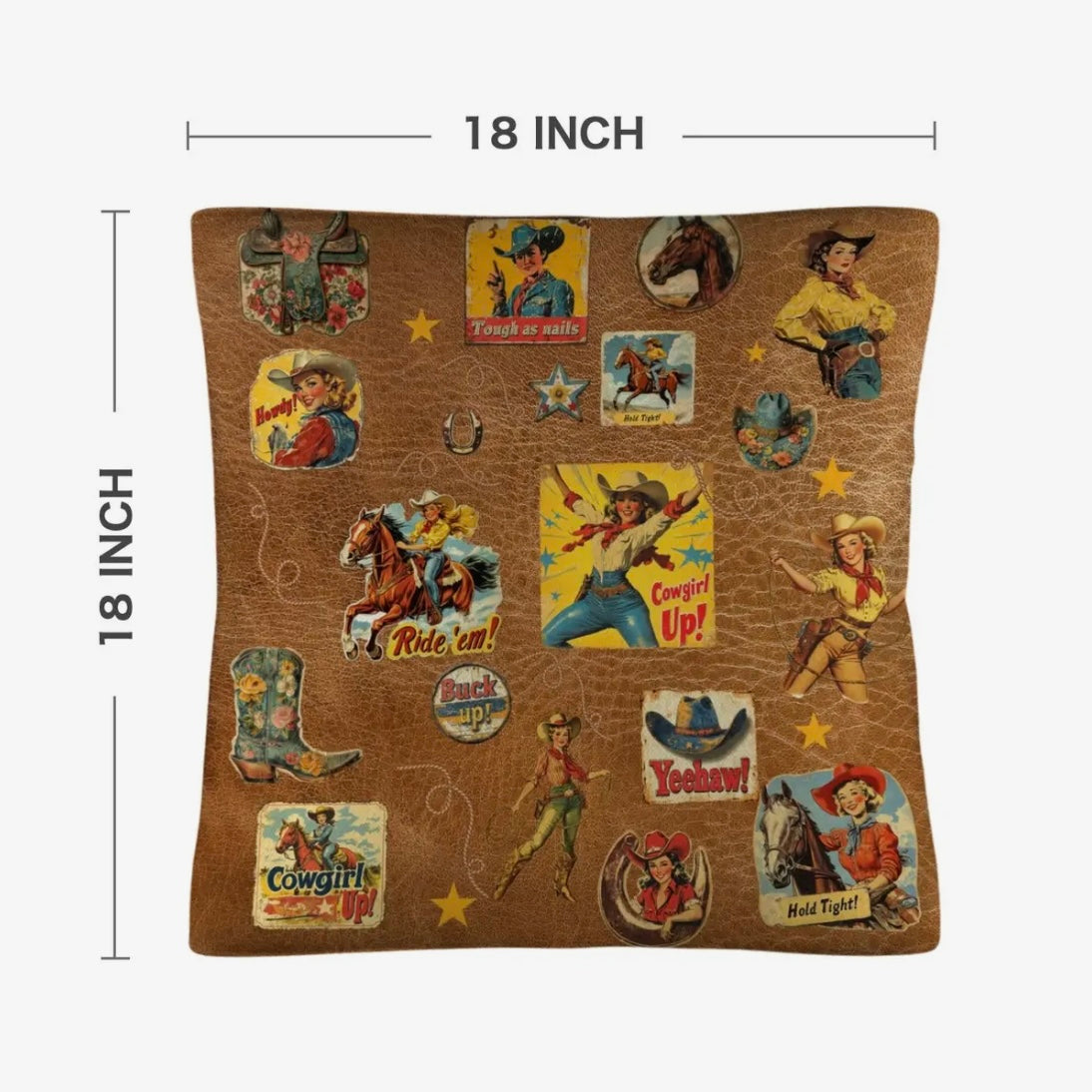 Pillow Case - Vintage Cowgirl Collage