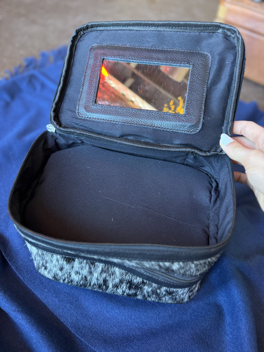 Jewelry Storage | Cowhide Make Up & Cosmetic Mirror Bag