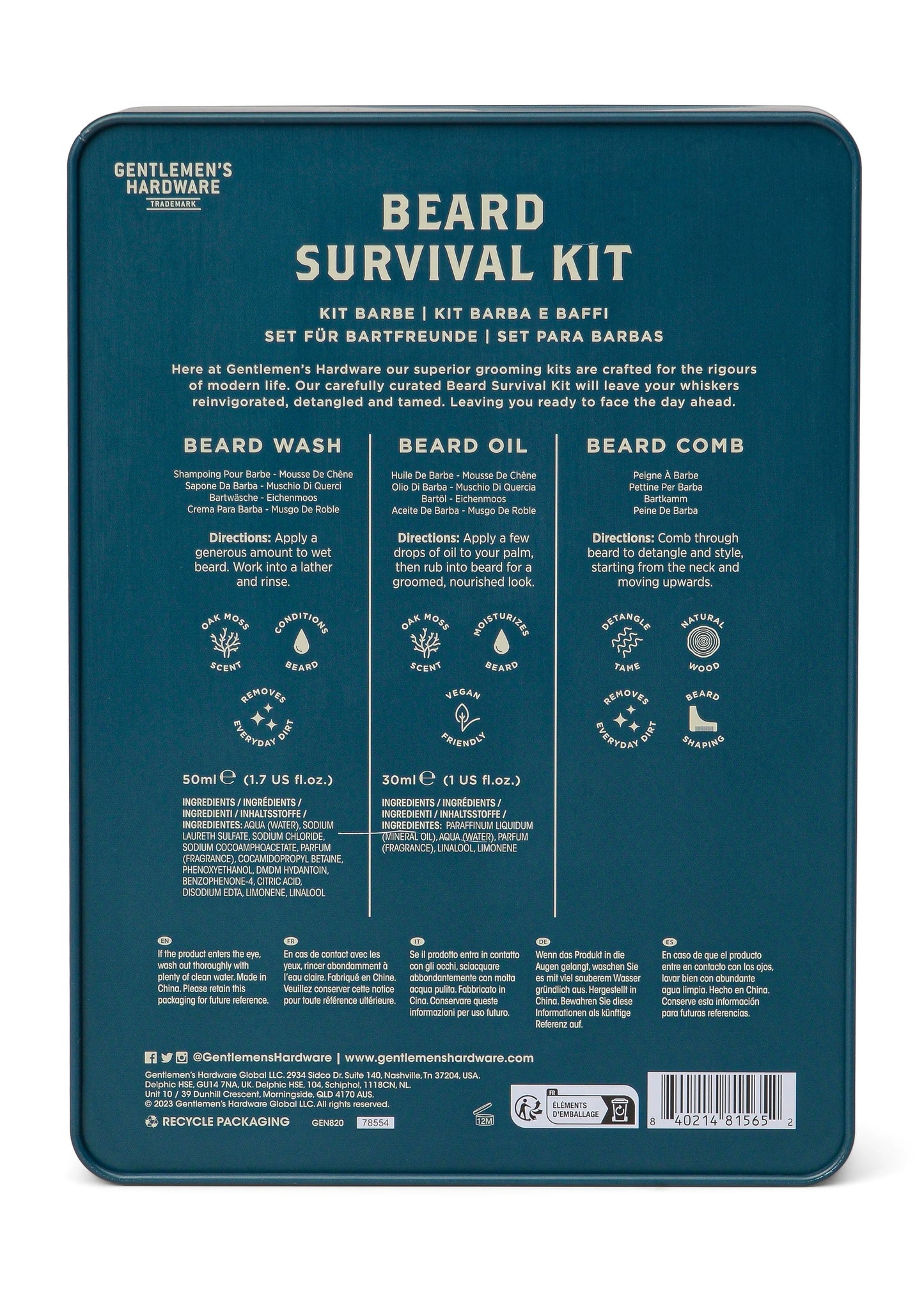 Men’s Gifts | Gentlemen's Hardware Beard Survival Kit