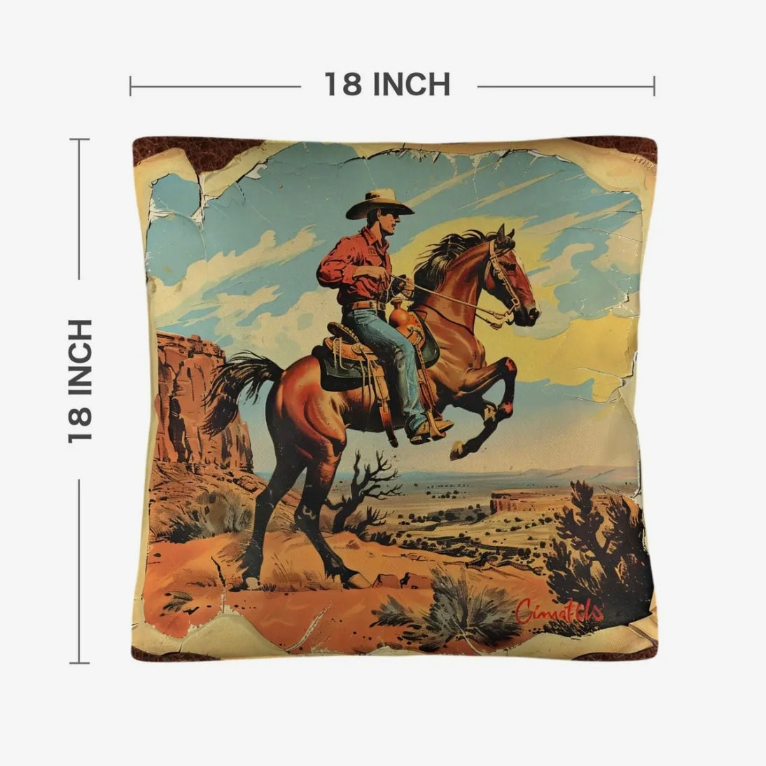 Pillow Case - Vintage Cowboy
