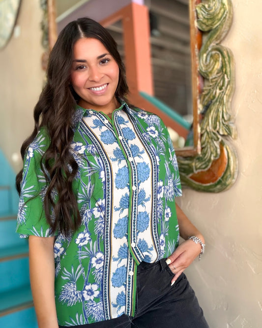 Blouse - Emerald Garden Panel