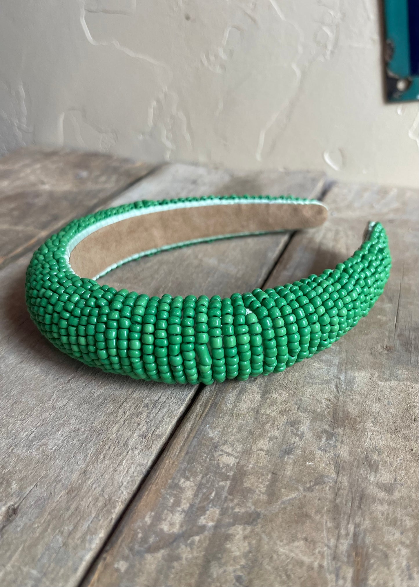 Hair Accessories | Solid Green Beaded Headband