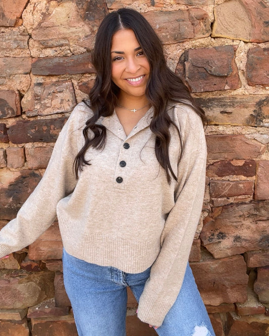 Tops | KUT From The Kloth Sweater Oatmeal Button Front