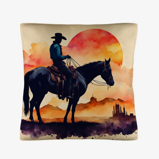 Throw Pillow - Watercolor Desert Cowboy