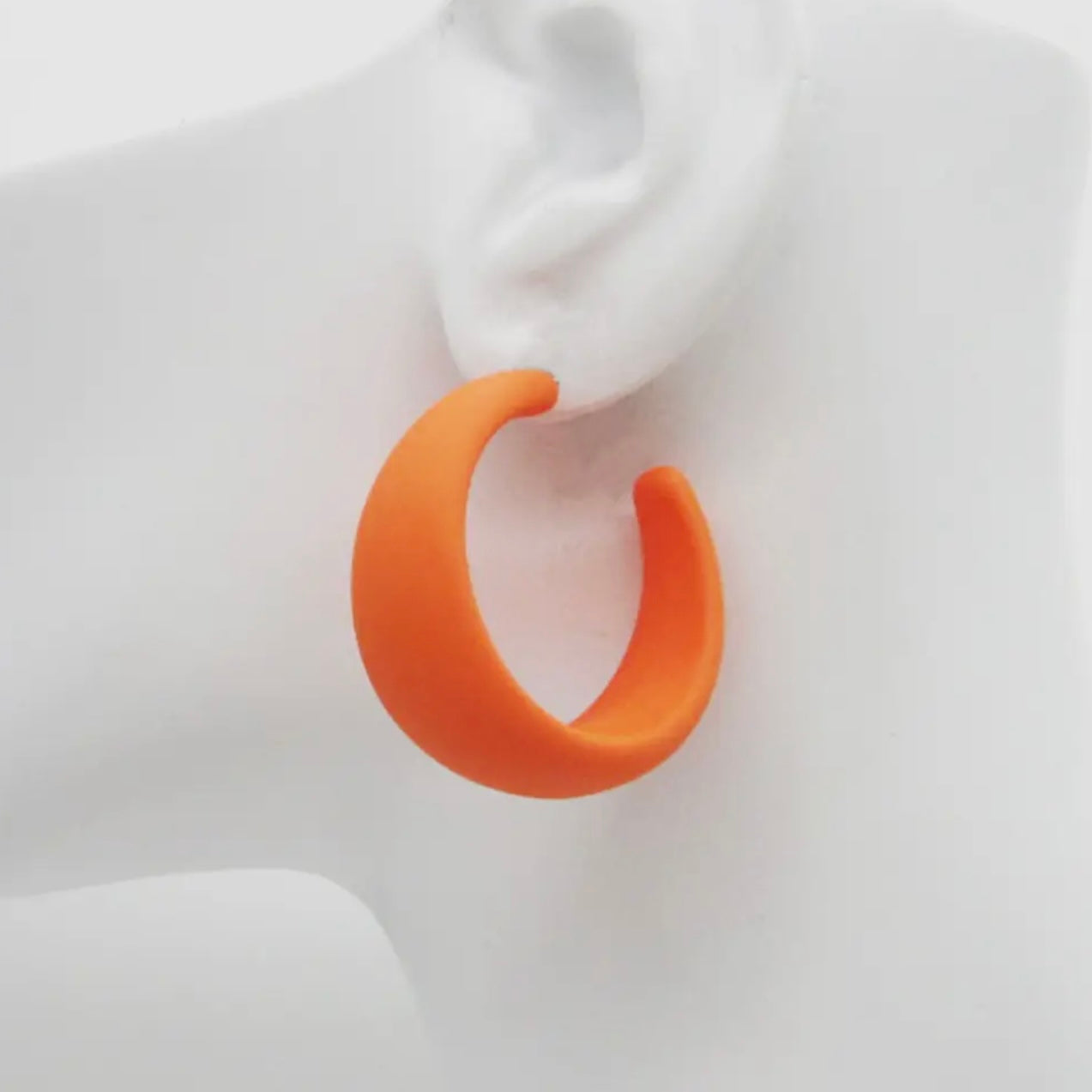 Earrings - Orange Open Hoop
