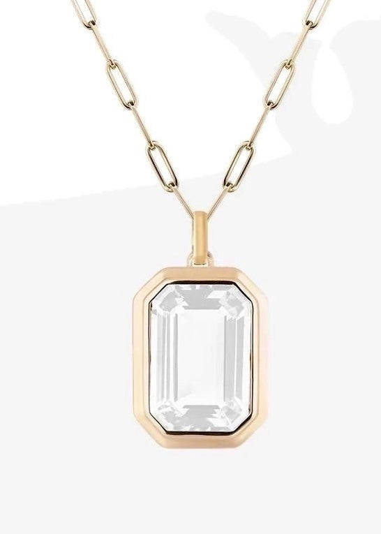 Necklace | Vintage Style Stainless Steel Zicron Pendant Necklace