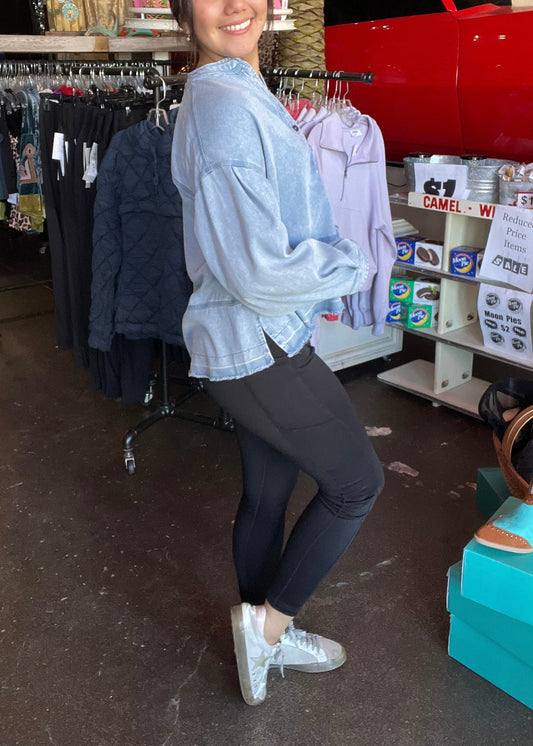 Bottoms | Leggings Black Freerider Stretch Scuba Fleece