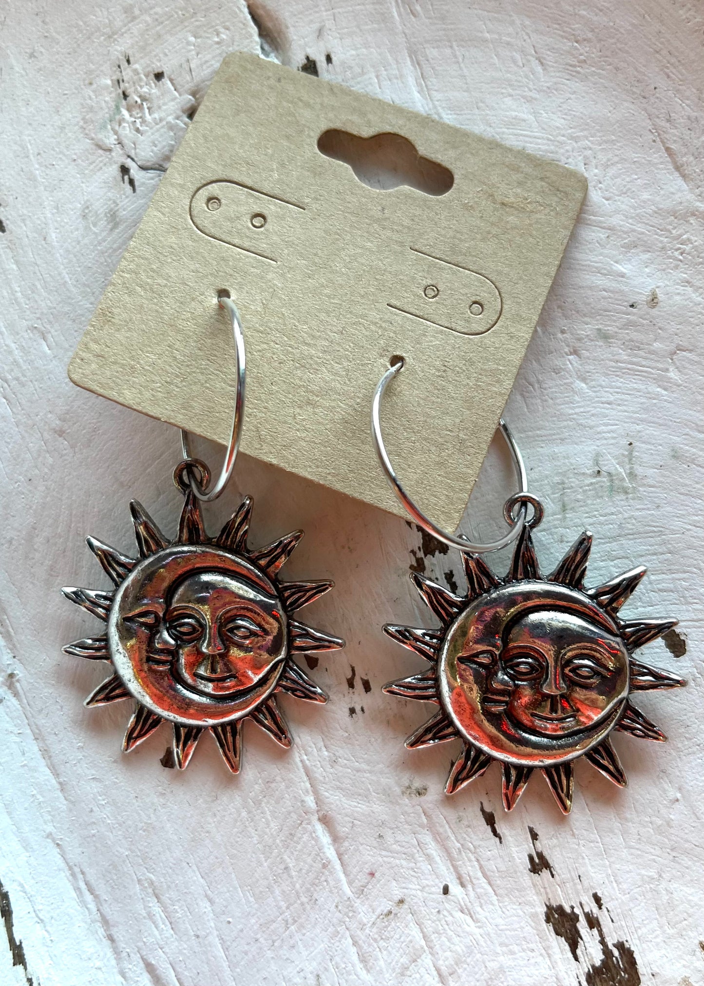 Earrings | Hoop Earrings with Silver Metal Charm